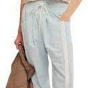Free People Pale Gray Drawstring Track Pants